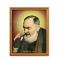 OBRAZEK ŚW. OJCIEC PIO W DREWNIANEJ RAMCE ZA SZKŁEM