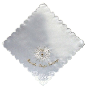 Szatka do Chrztu Świętego - kwadratowa z haftem 54 złota