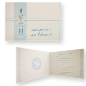 Zaproszenie na Chrzest święty dla chłopca - świeca