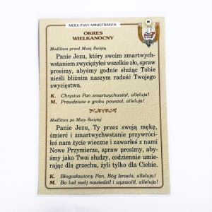 MODLITWY MINISTRANTA OKRES WIELKANOCNY - LAMINOWANE