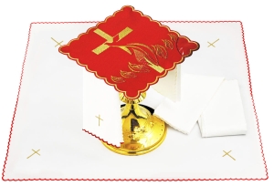 Bielizna kielichowa haftowana - czerwona 142