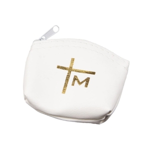 Etui na rózaniec suwak, grube - białe