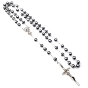 Różaniec komunijny - hematyt "6"