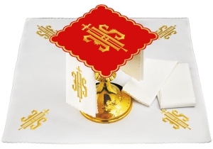 Komplet haftowanej bielizny kielichowej 029 czerwona