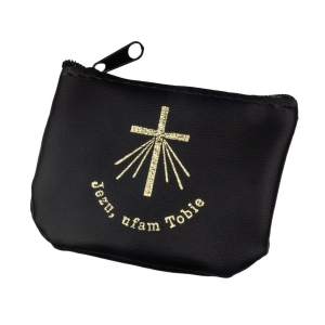 Etui na rózaniec suwak - czarne