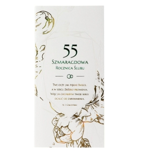 PAMIĄTKA 55 ROCZNICY ŚLUBU - KARTKA