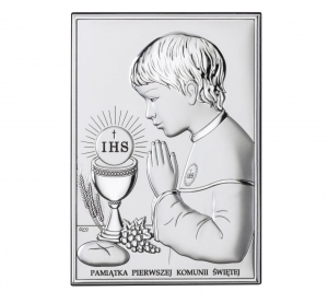 Obrazek srebrny Pamiątka Pierwszej Komunii Świętej DS04/2XO