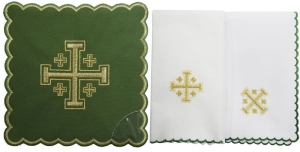 Komplet haftowanej bielizny kielichowej 030 zielona