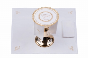 Komplet haftowanej bielizny kielichowej z lnu 5010