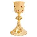 Kielich złocony z rubinami