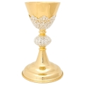 Kielich zdobiony srebrną koszulką