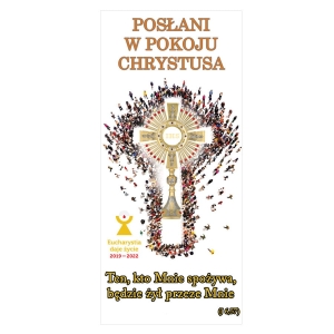 Baner z hasłem roku - Posłani w pokoju Chrystusa