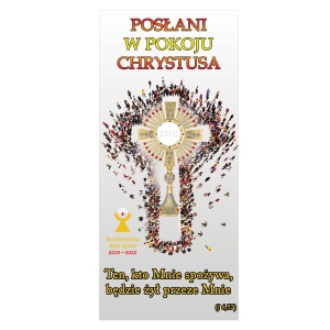 Baner z hasłem roku - Posłani w pokoju Chrystusa