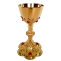 Kielich pozłacany z kamieniami