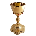 Kielich mszalny, pozłacany z kamieniami