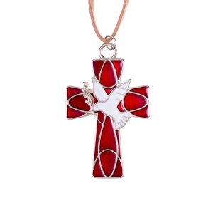 Krzyżyk z Duchem Świętym - Pamiątka Bierzmowania 3,7 cm 