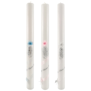 Świeca do Chrztu Świętego - zdobiona, srebrna 005