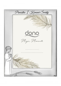 Ramka srebrna Pamiątka Pierwszej Komunii Świętej DS105/13O