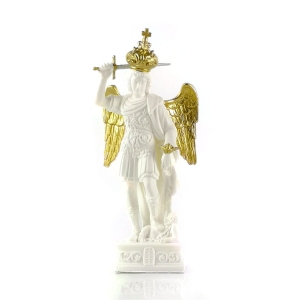Figurka Św. Michała Archanioła, biała 19,5 cm