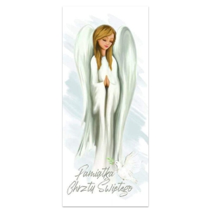 Obrazek na desce Pamiątka Chrztu Świętego 42 cm - Anioł 