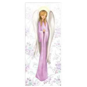 Obrazek na desce 42 cm - Anioł różowy