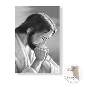 Obrazek na desce 19 cm - Pan Jezus modlący