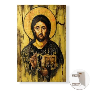 Obrazek na desce 27 cm - Pan Jezus Pantokrator