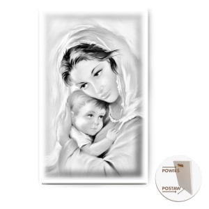 Obrazek na desce 27 cm - Matka Boża z Dzieciątkiem