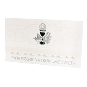 Zaproszenie na I Komunię Świętą, srebrne 7793