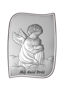Obrazek srebrny - Aniołek z dzieckiem 6764S/2