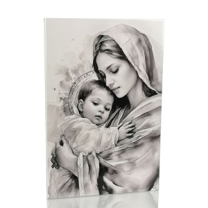 Obrazek na desce 27 cm - Matka Boża z Dzieciątkiem