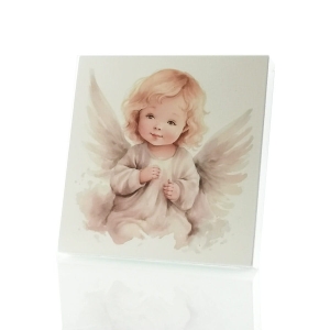 Obrazek na desce 17 cm -  Aniołek K1