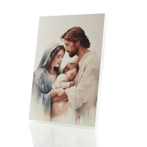 Obrazek na desce 27 cm - Święta Rodzina M55