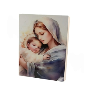 Obrazek na desce 19 cm - Matka Boża z Dzieciątkiem S31