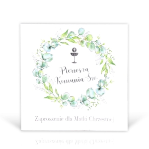 Zaproszenie na Pierwszą Komunię Świętą dla Matki Chrzestnej 