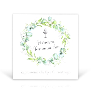 Zaproszenie na Pierwszą Komunię Świętą dla Ojca Chrzestnego