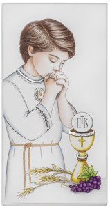 Obrazek na desce - Pamiątka Pierwszej Komunii Świętej dla chłopca CU101/2O