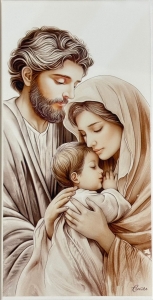 Obrazek na desce - Święta Rodzina CU107/2S