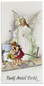 Obrazek na desce - Anioł Stróż z Dziećmi CU109/2