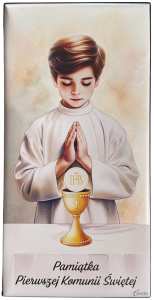 Obrazek na blaszce - Pamiątka Pierwszej Komunii Świętej dla chłopca CU042/1O