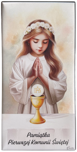 Obrazek na blaszce - Pamiątka Pierwszej Komunii Świętej dla dziewczynki CU042/2A