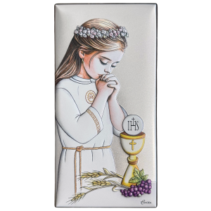 Obrazek na blaszce - Pamiątka Pierwszej Komunii Świętej dla dziewczynki CU0206/2CA