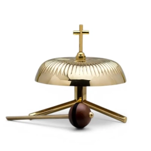 Gong mosiężny, jednotonowy na trojnogu