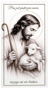 Obrazek na desce 19 cm - Pan Jezus Dobry Pasterz