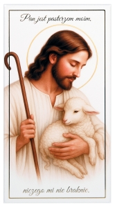 Obrazek na desce 19 cm - Pan Jezus Dobry Pasterz