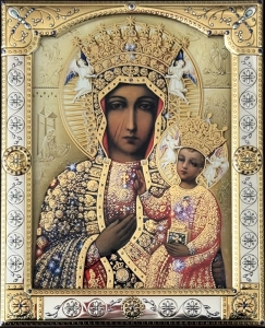 Ikona za szkłem - Matka Boska Częstochowska CU014/2