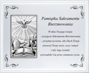 Obrazek na desce, panel - Pamiątka Bierzmowania