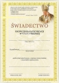 Świadectwo ukończenia katechizacji w szkole średniej
