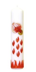 ŚWIECA OŁTARZOWA NA BIERZMOWANIE Z APLIKACJĄ WOSKOWĄ