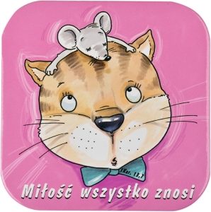PODKŁADKA KORKOWA 16 KOTKA Z MYSZKĄ